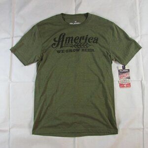 Rural Cloth Unisex Adult Short Sleeve America We Grow Beer T-Shirt Green